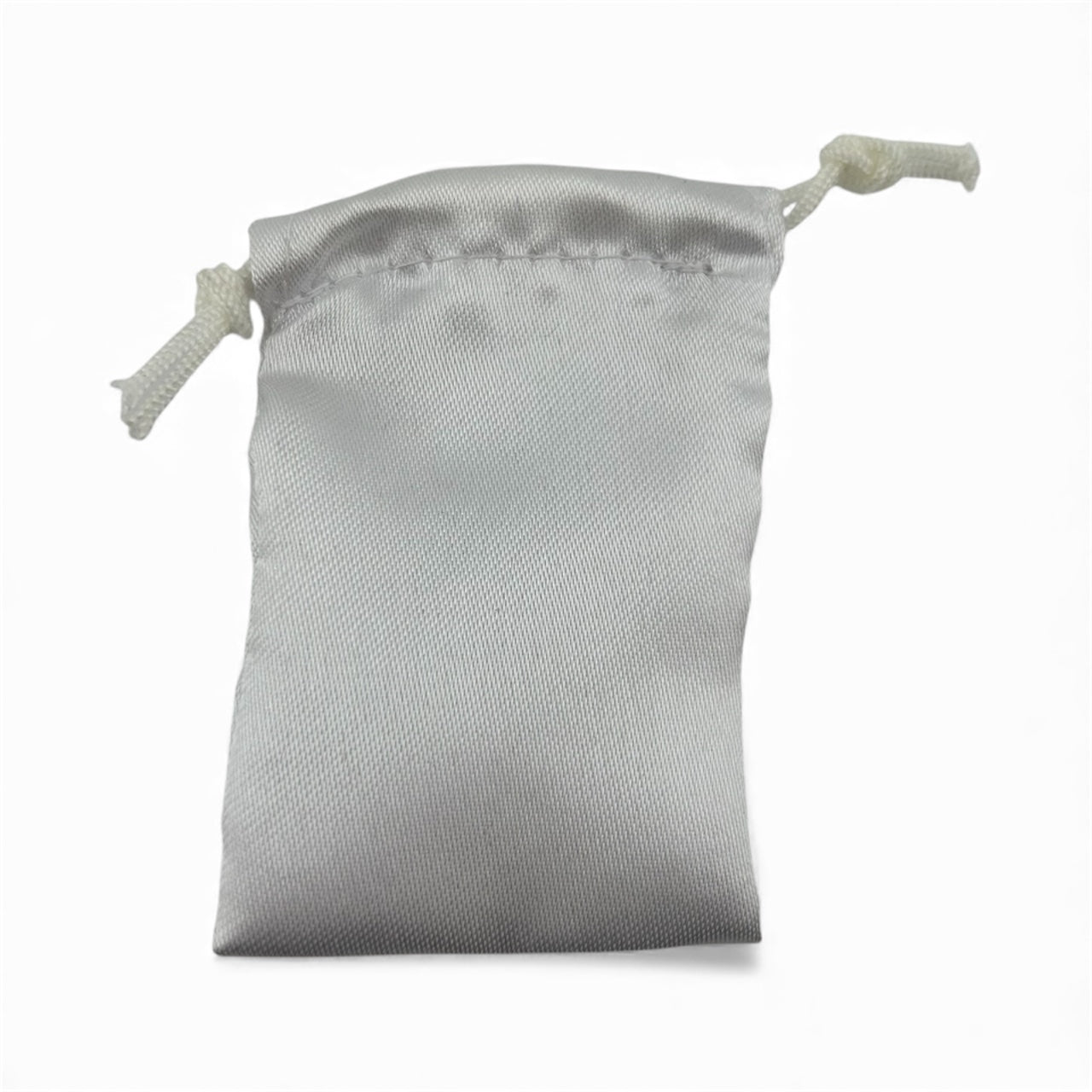  White Satin drawstring pouch 