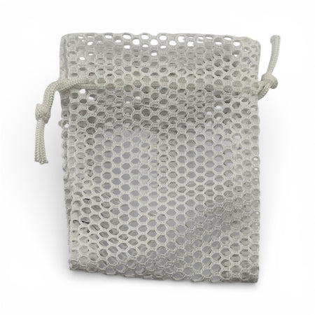2 3/4 x 3 1/4 White Fishnet Drawstring Pouch