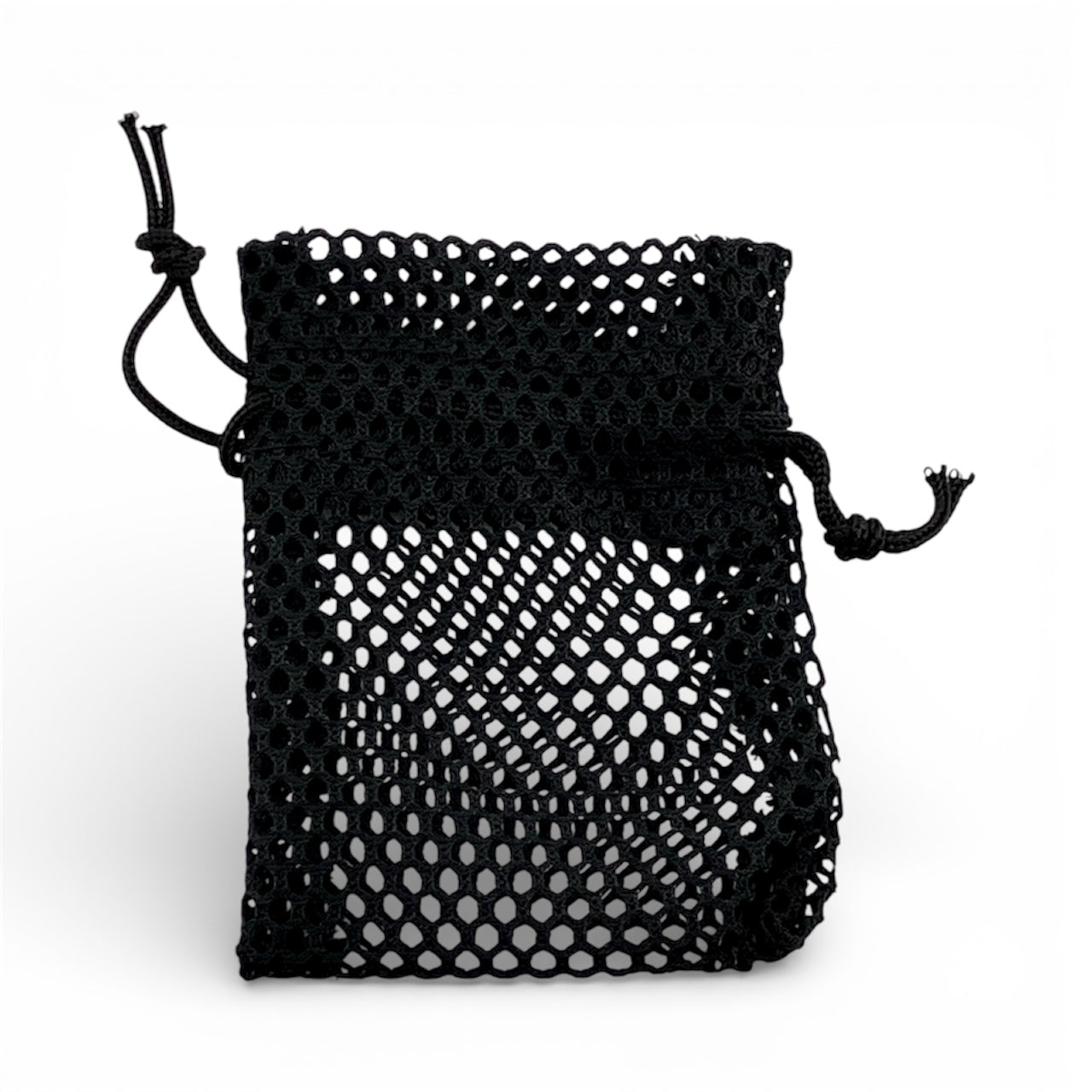 2 3/4 x 3 1/4 Black Fishnet Drawstring Pouch