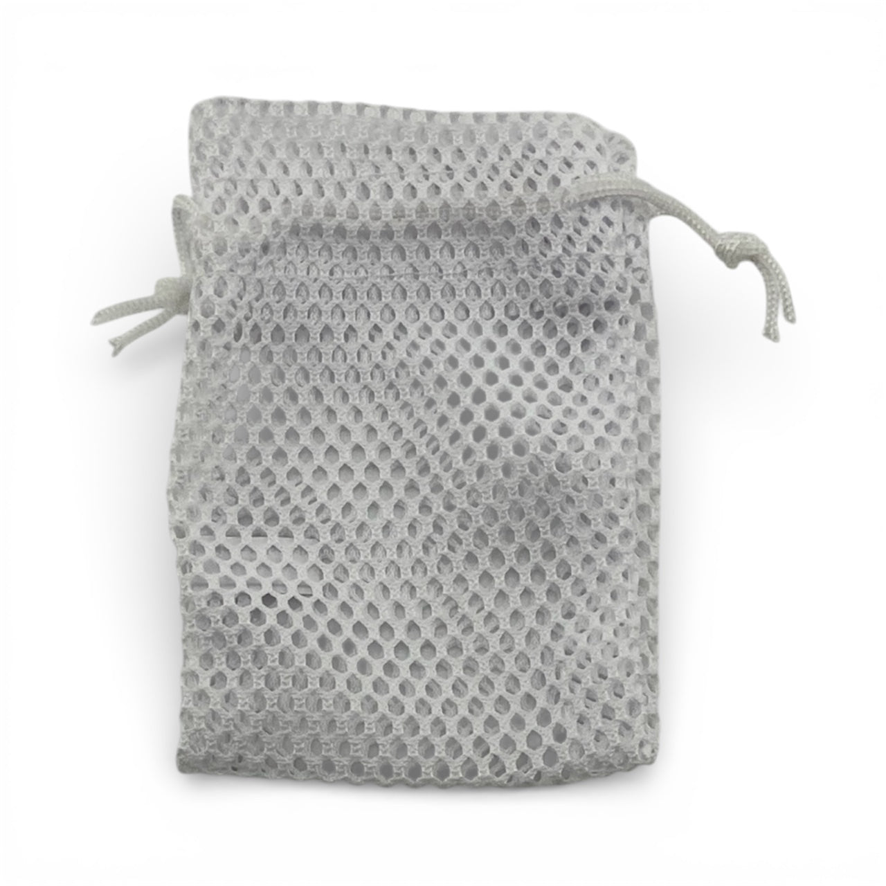 3 x 4 White Fishnet Drawstring Pouch