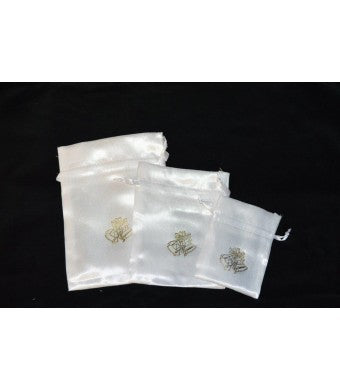 WHITE WEDDING POUCH 5" x 6.5" (S16)