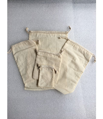 NATURAL COTTON MUSLIN POUCH   5" X 6"  (CM-6)